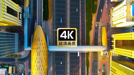 航拍城市金色建筑群