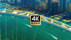 航拍摩天轮海港风景