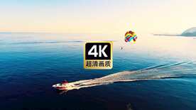 航拍游艇冲浪者