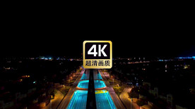 航拍现代化公路夜景
