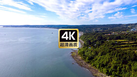 航拍海岛丛林风景