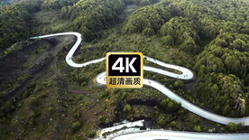 航拍山间盘山公路