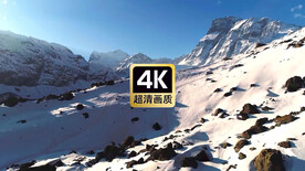 航拍雪山峡谷风景