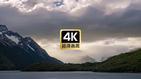 航拍远山山顶飘过的云海