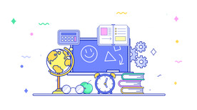 学习计划表格书本黑板地球仪