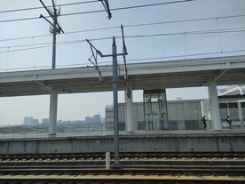 高铁窗外风景铁路车轨