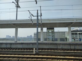 高铁窗外风景车站铁路铁轨