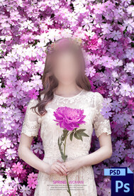 婚纱写真浪漫鲜花主题背景模板