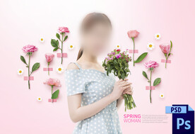 婚纱写真浪漫鲜花主题背景模板