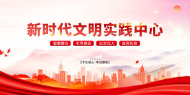 简约新时代文明实践中心党建展板