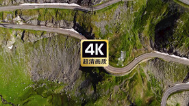 航拍山中蜿蜒的山路