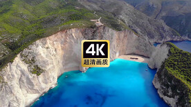 航拍海岛蓝色海滩