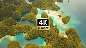 航拍海岛丛林美景