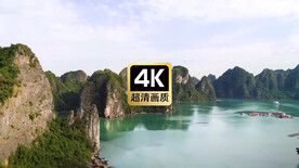 航拍远山湖面美景