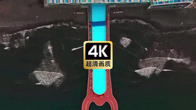 航拍热带海滩栈桥