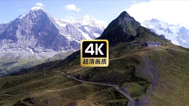 航拍唯美远山小路美景