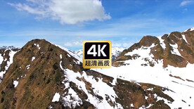 航拍雪山山顶云海美景