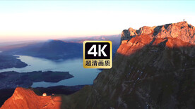 航拍远山海岸美景