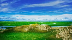 蓝天白云草原风景