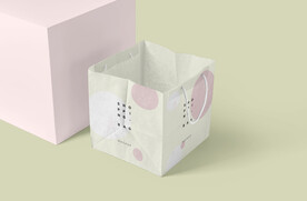 方形蛋糕纸袋样机甜品店铺