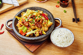 花菜小鲜肉石锅饭