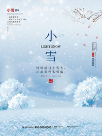 简约小雪24节气海报