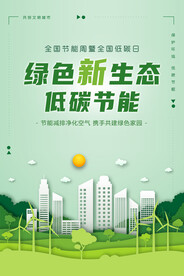 绿色出行低碳环保海报