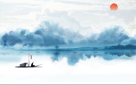 新中式水墨山水图片