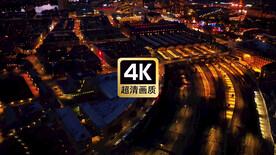 航拍城市建筑群夜景