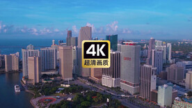 航拍傍晚城市建筑群