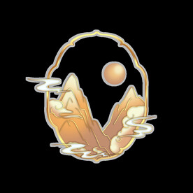 国潮山水边框图片