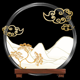 国潮山水边框图片