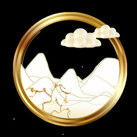  国潮山水边框图片