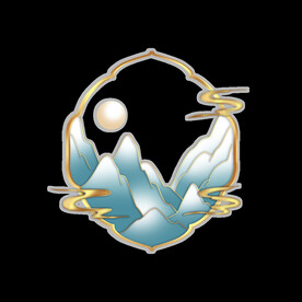 国潮山水边框图片