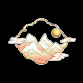 国潮山水边框图片