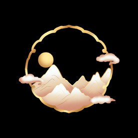 国潮山水边框图片