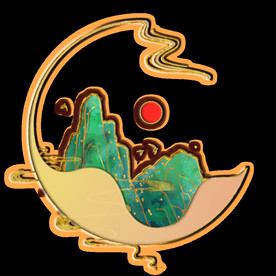  国潮山水边框图片