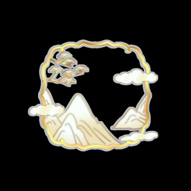  国潮山水边框图片