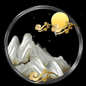 国潮山水边框图片