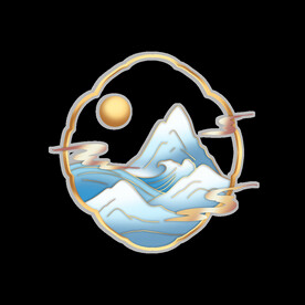 国潮山水边框图片