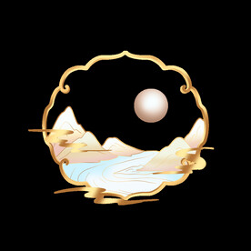 国潮山水边框图片