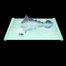  古风卷轴背景图片