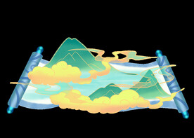  古风卷轴背景图片