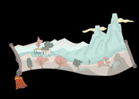 古风卷轴背景图片