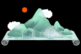 古风卷轴背景图片