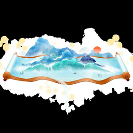  古风卷轴背景图片