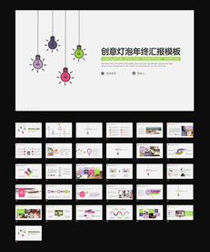 创意灯泡年终汇报模板