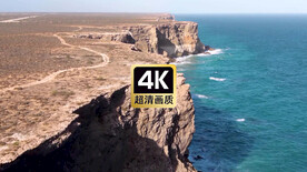 航拍海边悬崖美景