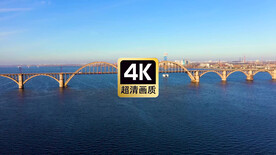 航拍海上跨海大桥美景