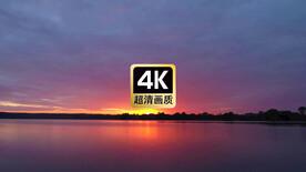 航拍夕阳海面美景